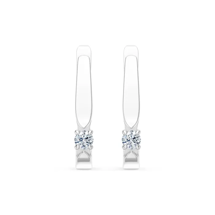 Solitaire Earrings with English Lock