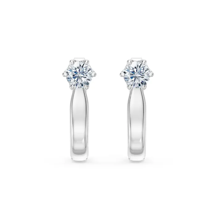 Solitaire Earrings with English Lock