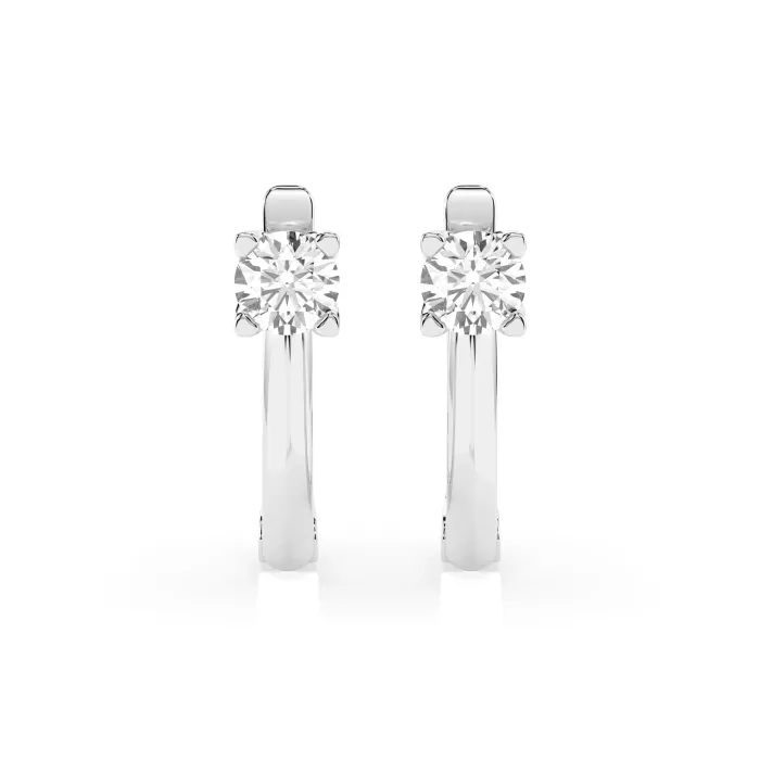 Solitaire Earrings with English Lock
