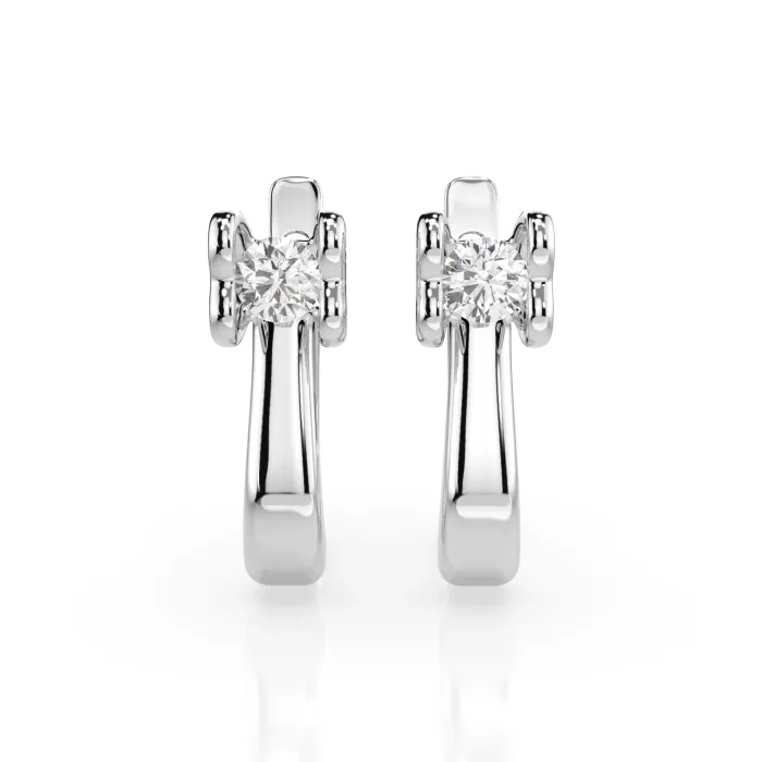 Solitaire Earrings with English Lock